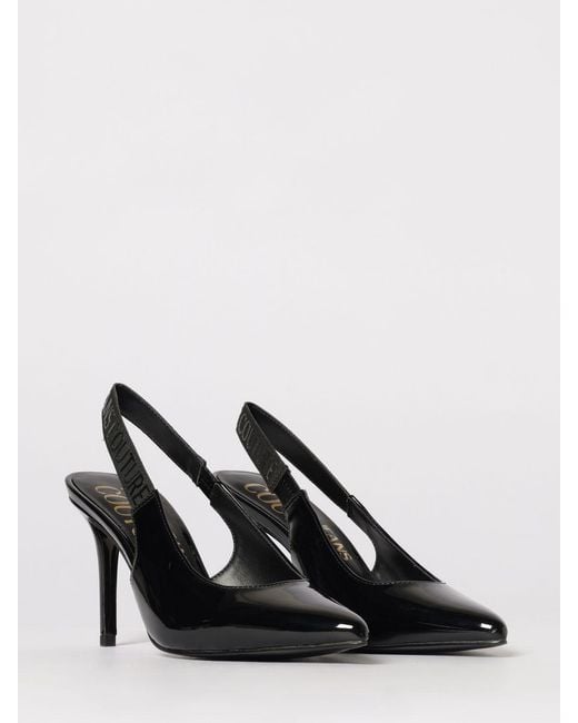 Versace Jeans Couture Black Patent Leather Slingback
