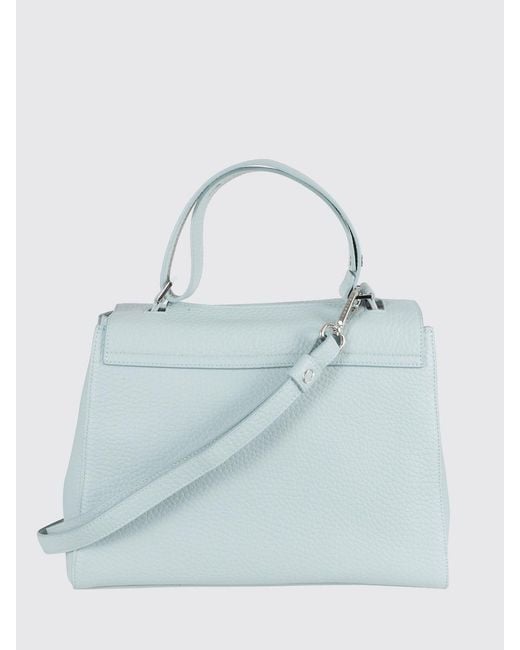 Orciani Blue Sveva Soft Medium Hammered Leather Bag