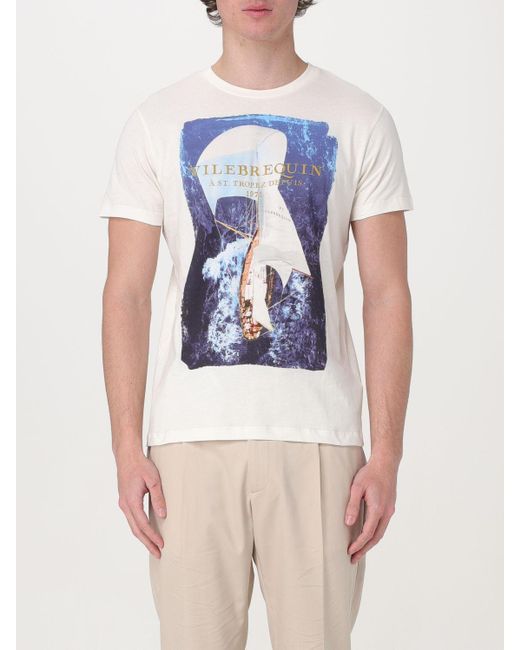 T-shirt in cotone con stampa a contrasto di Vilebrequin in Blue da Uomo