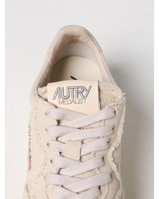 Autry Natural Medalist Platform Canvas And Leather Sneakers