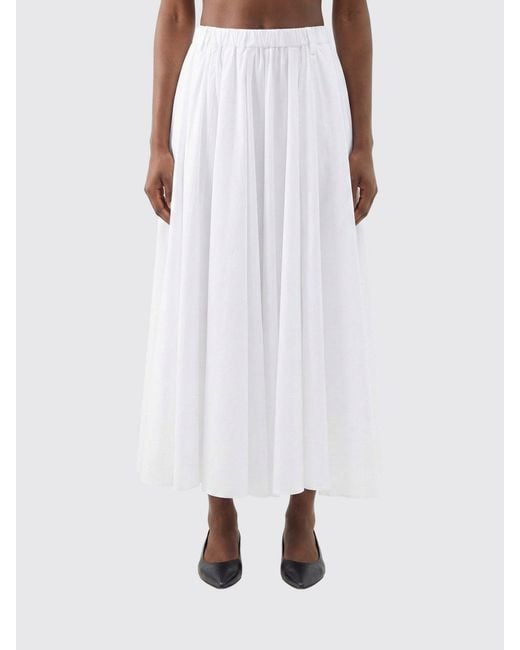 N°21 White Cotton Midi Skirt