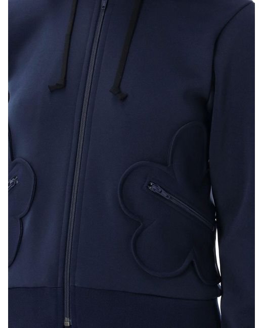 Comme des Garçons Blue Comme Des GarÇ Ons Polyester Zip-Up Jumper With Side Pockets