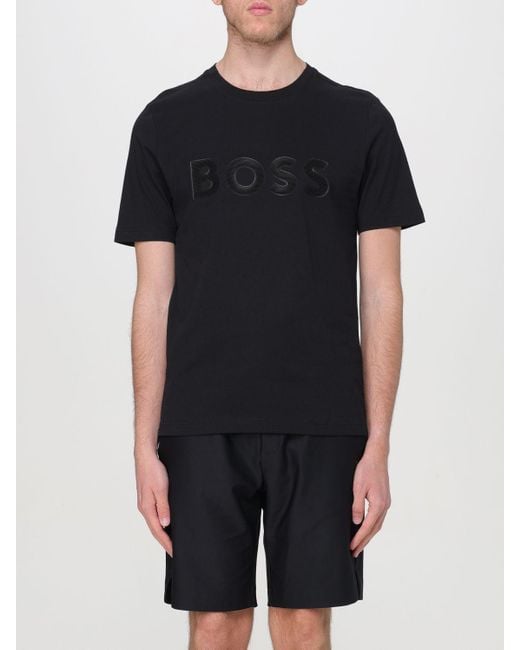 T-shirt con logo di Boss in Black da Uomo