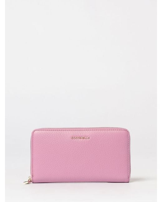 Coccinelle Pink Metallic Soft Grained Leather Wallet