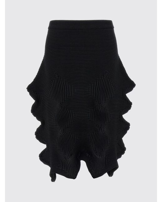 Issey Miyake Black Asymmetric Cotton Blend Skirt