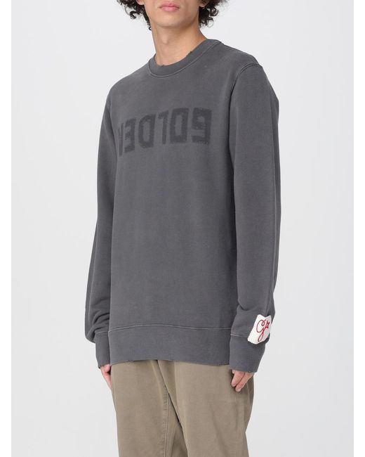 Golden Goose Deluxe Brand Gray Cotton Sweatshirt With Logo for men