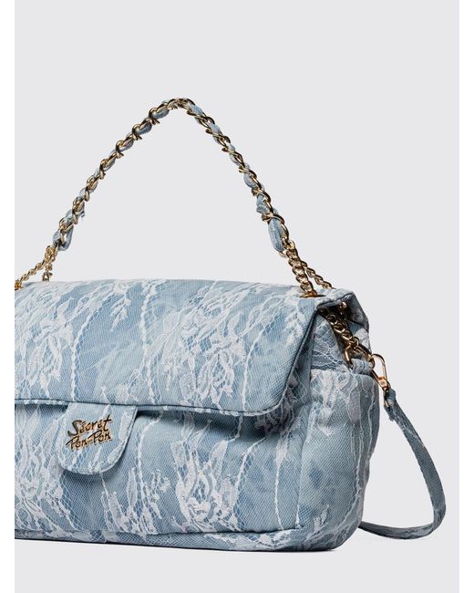 Secret Pon-pon Blue Shoulder Bag