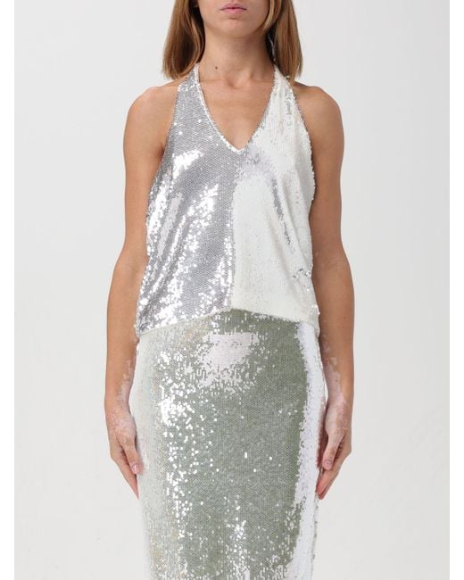 ROTATE BIRGER CHRISTENSEN Metallic Sequin Top Tops