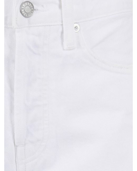 Agolde White Cotton Denim Shorts