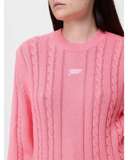 Tommy Hilfiger Red Cotton Knit Top With Logo