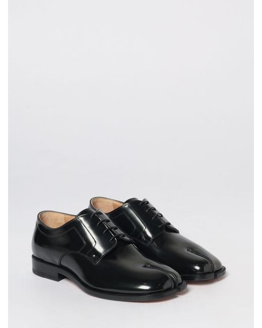 Maison Margiela White Tabi Brushed Leather Derby Shoes for men