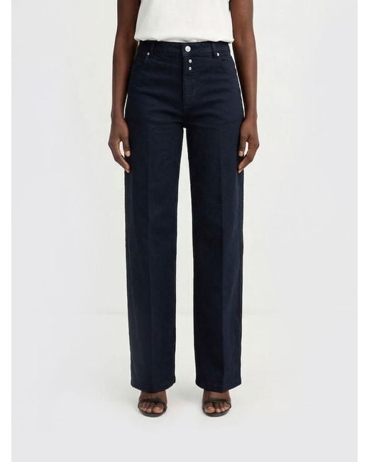 Victoria Beckham Blue Cotton Denim Straight Jeans