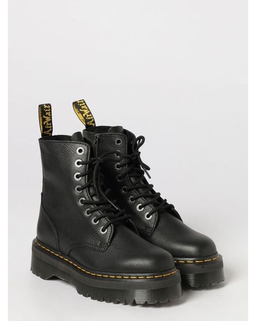 Dr. Martens Black Jadon Iii Pebbled Leather Platform Combat Boots
