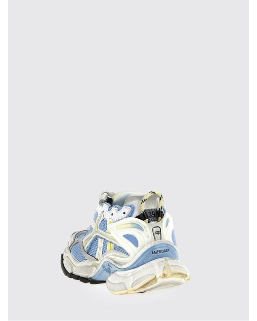 Balenciaga White Runner Mesh And Rubber Sneakers