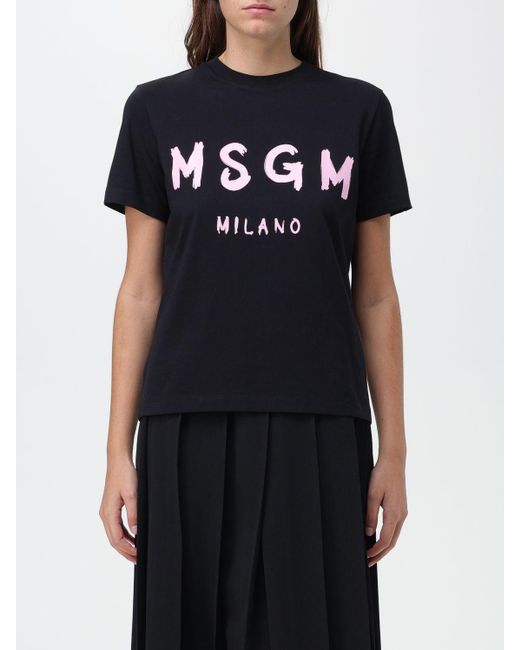 MSGM T-shirt in Black | Lyst