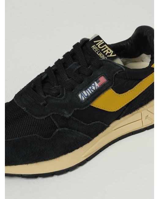 Autry Black Reelwind Suede And Nylon Sneakers for men