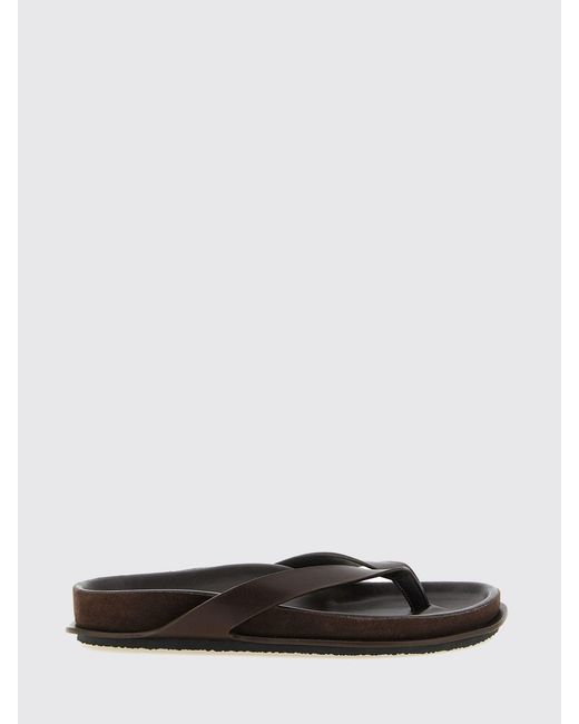Jacquemus White The Tatanes Calfskin Thong Sandals With Low Heel