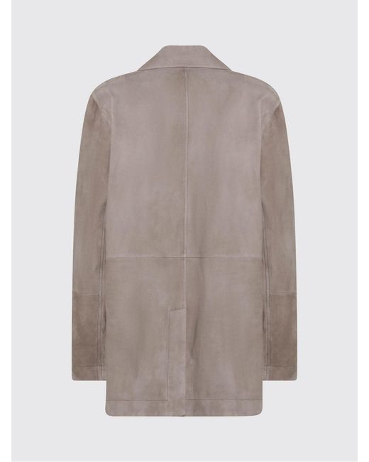 Brunello Cucinelli Natural Single-Breasted Suede Blazer