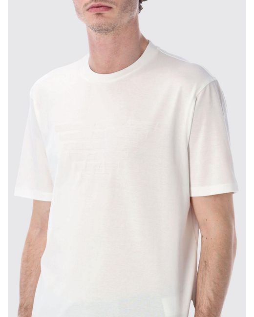 Emporio Armani White Basic Cotton T-Shirt for men