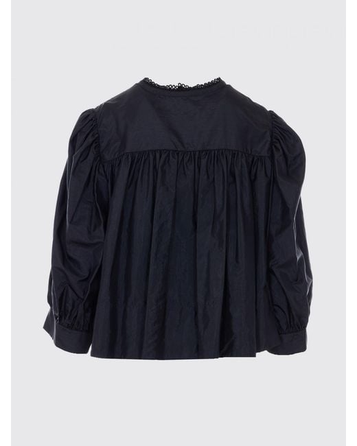 Chloé Black Chlo&Eacute Silk Blend Blouse With Ruffles