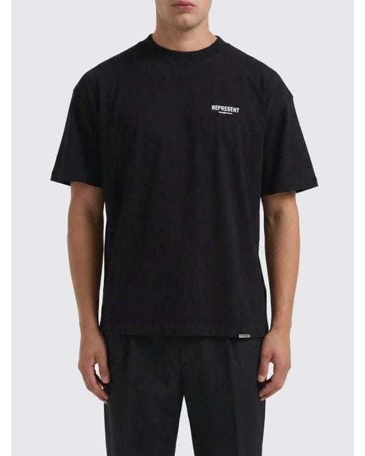 Represent Black Cotton Logo T-Shirt for men