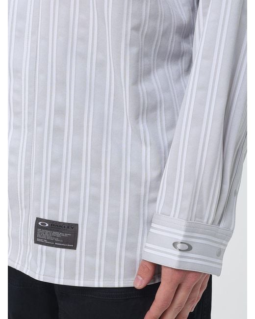 Oakley Gray Fgl Fuel Ls Shirts 6.0 Striped Polyester Shirt for men
