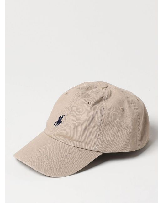 Cappello in cotone con logo di Polo Ralph Lauren in Natural da Uomo