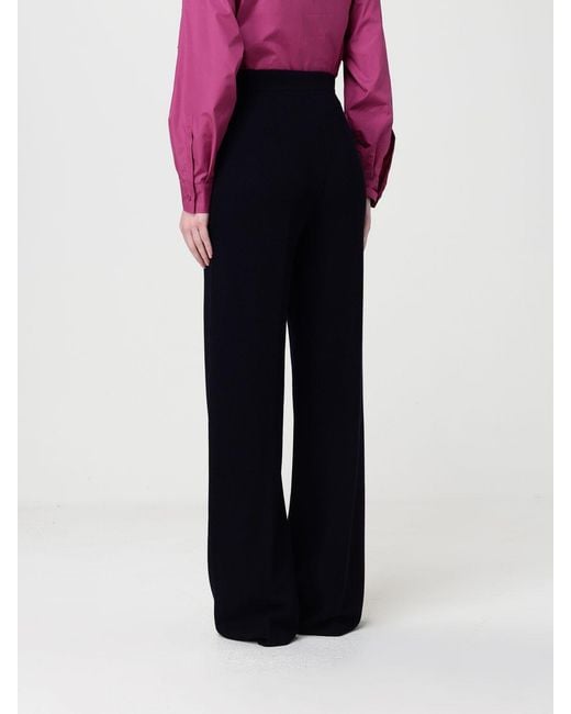 Max Mara Blue Attinia Wool Palazzo Trousers