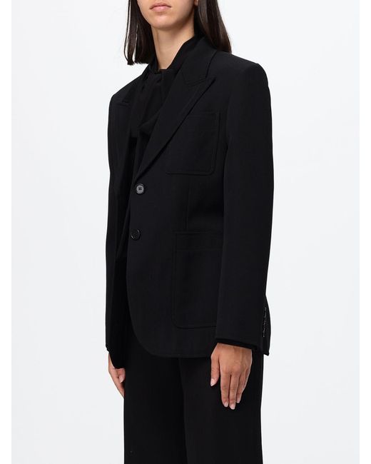 Chloé Black Chlo&Eacute Single-Breasted Cropped Wool Blazer With Classic Lapels