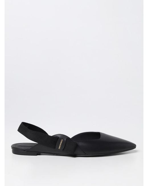 Ferragamo White Leather Slingback