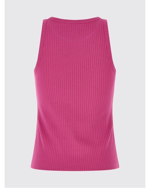 Marni Red Cotton Knit Top With Logo