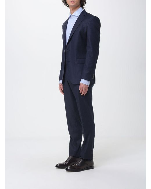 Boss Blue Wool Blend Single-Breasted Dress for men