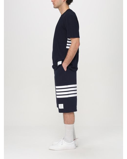 Thom Browne Blue Cotton T-Shirt for men