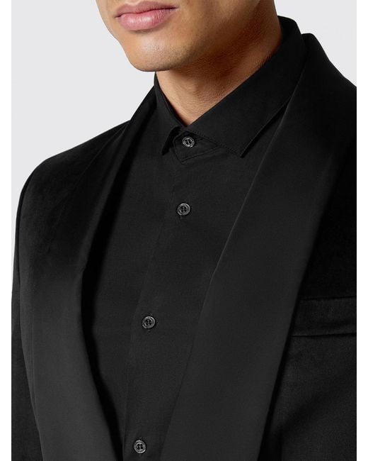 Philipp Plein Black Velvet Smoking Blazer With Satin Shawl Collar for men