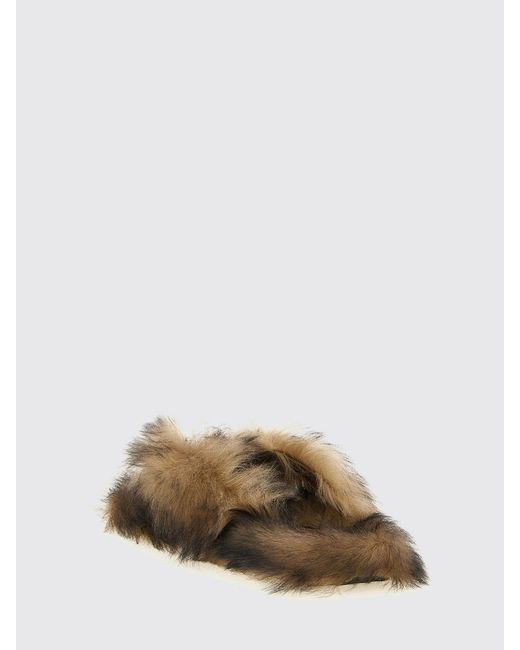 Dolce & Gabbana Brown Dolce &Amp Gabbana Fur Flip Flops