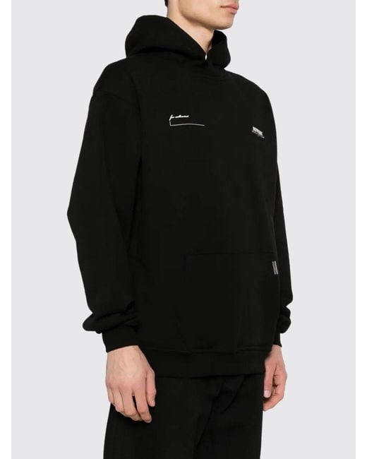 Represent Black Cotton Logo Hoodie for men