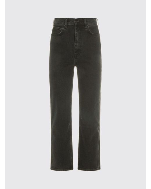 Anine Bing Black Jane High-Waisted Cropped Jeans
