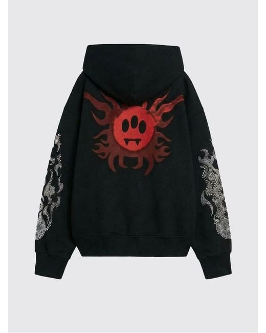 Barrow Black Logo Cotton Hoodie for men