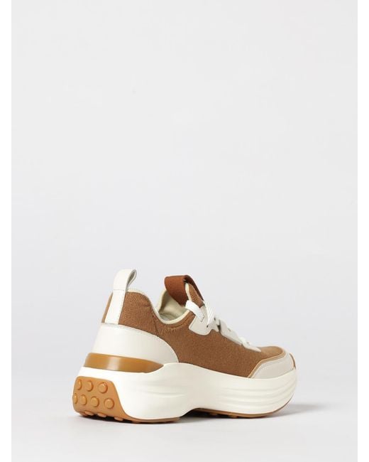 Tod's White Knit And Leather Sneakers