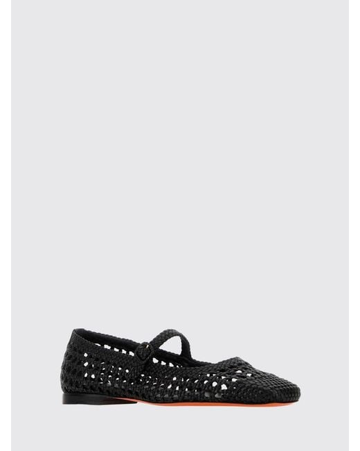 Santoni White Ballet Flat
