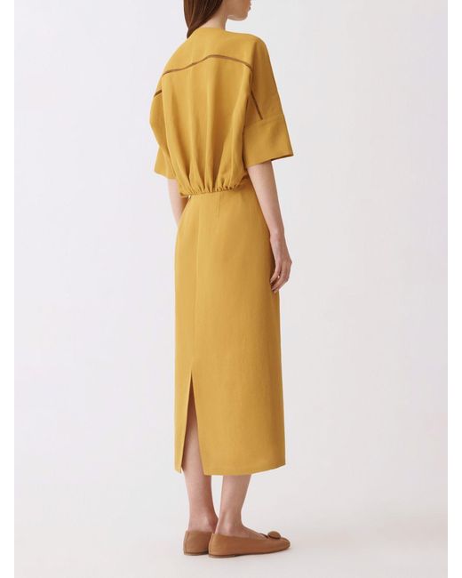 Fabiana Filippi Yellow Viscose Blend Dress