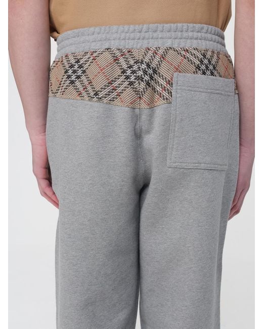 Burberry Gray Cotton Jogging Pants for men
