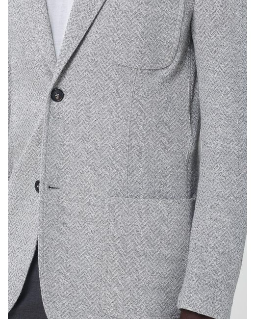 Ballantyne Gray Single-Breasted Cotton Blazer for men