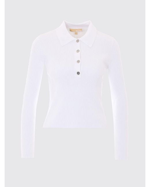 Michael Kors White Viscose Knit Polo Shirt