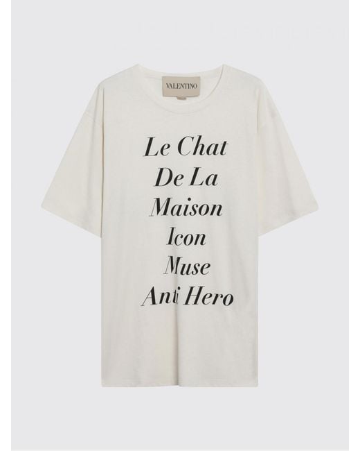 Valentino White Printed Cotton T-Shirt for men