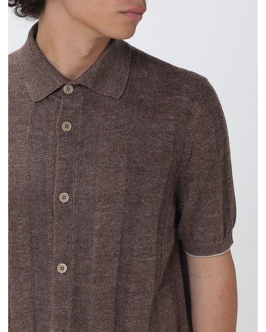 Brunello Cucinelli Brown Knit Shirt for men
