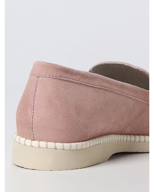 Hogan Pink Moccasins In Suede