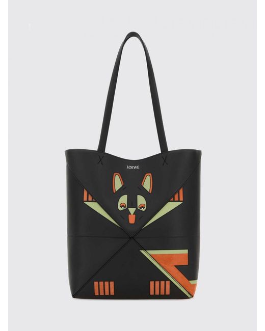 Loewe Black Louis Wain X Puzzle Fold Bag
