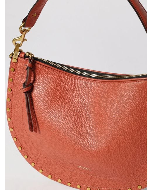 Isabel Marant Red Oskan Grained Leather Bag