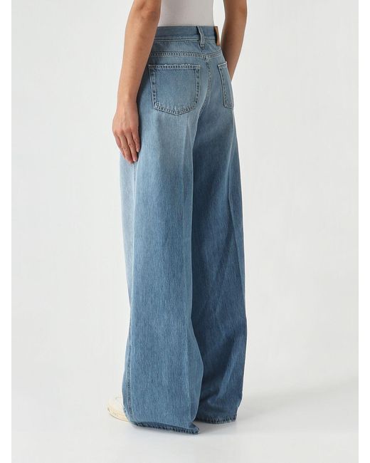 PT Torino Blue Cotton Flared Jeans